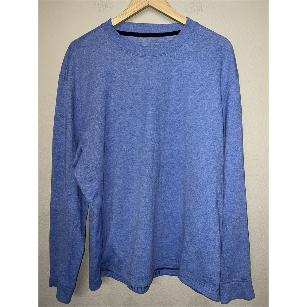 Lululemon Mens Heavyweight Textured BLUE L/Sleeve Shirt Pullover XXL